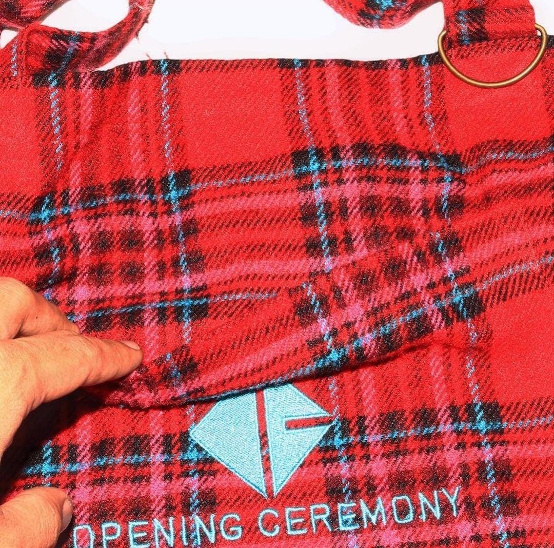Opening Ceremony "Plaid Flannel" Tote Bag